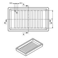 Náhradní díl pro HAAS+SOHN - STOCKHOLM - Rošt malý (260x152) / černá