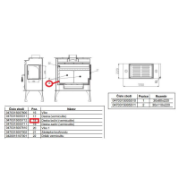 Náhradní díl pro HAAS+SOHN - ARKTIC,černá,kování Au- Deska boční 30x220x355 / mat. VC 1000