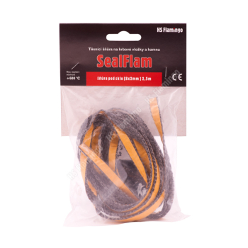 Těsnící šňůra plochá pod sklo 8x2, 2,5m samolepící