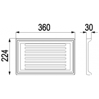 Náhradní díl pro HAAS+SOHN - ADRIA II, černá, béž. dl- Rošt Alta 30x224x360 / černá