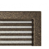 Kratki mřížka Oskar černo-zlatá lakovaná 17x17 s žaluzií