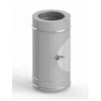 Komínový díl s kontrolním otvorem KS409 100 mm (síla plechu 0,6 mm + izolace 32 mm)