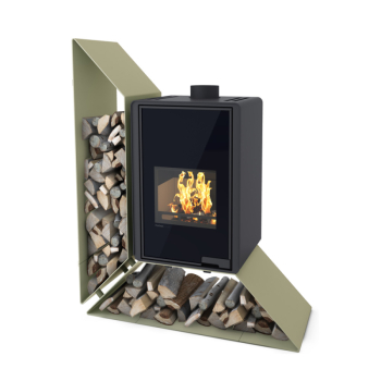 Krbová kamna FLAMINGO DELUXE ® KAMPA levá, olivová