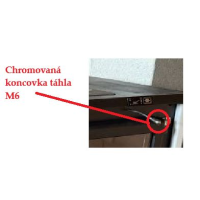 La Nordica - chromovaná koncovka táhla M6 roštu, ovládání klapky sporáku