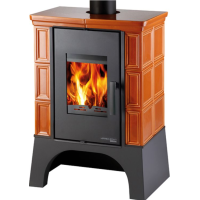 HAAS + SOHN - EBOLI AL II s výměníkem + vychl. smyčka, kachle karamel, podstavec černý