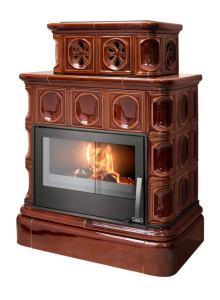 ABX KARELIE s kachlovým soklem a s teplovodním výměníkem 10,5kW