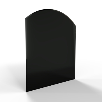 Sklo pod kamna - FLAMINGO Oblouk 1000x1200 mm, černé, fazeta / R725 / 6 mm