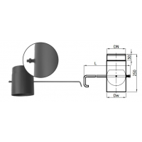 Karl Komínová klapka pro krby, průměr 180mm (síla 2mm) - černá
