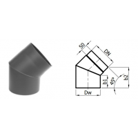 Karl Koleno pevné 45°/ 130mm (síla 2mm) - šedá