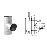 Karl T-Kus 90° / 180mm (síla 1mm) - nerez