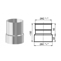 Karl Redukce kouřovodů v zapojení po kouři 200mm / 180mm (síla 1mm) - nerez