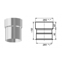 Karl Redukce kouřovodů v zapojení po vodě 200mm / 180mm (síla 1mm) - nerez