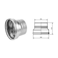 Karl převlečné napojení kouřovodu na keramický komín - po vodě, pro Schiedel, CIKO a jiné, 180mm / 200mm (síla 1mm) - nerez