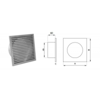 Karl mřížka design pro přívod externího vzduchu- na fasádu, průměr 180mm - nerez