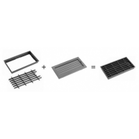 Karl STYLE záklopový rošt s rámem, 325 x 195mm - černá