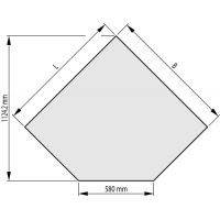 HAAS+SOHN Sklo pod kamna 6mm 1000x1000/580 45, forma B