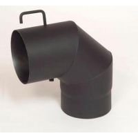 Morafis koleno s klapkou 90°/ 160mm (síla 1,5mm) - černá