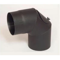 Morafis koleno s čistícím otvorem 90°/ 180mm ( síla 1,5mm) - černá