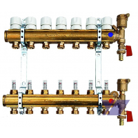 Rozdělovač BIANCHI C345-5 pro podlahové vytápění, mosazný - 304mm