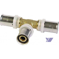 Lisovací T-kus redukovaný pro vícevrstvé trubky Pex-al-pex COMISA 26-26-20mm