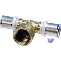 Lisovací T-kus s vnitřním závitem pro vícevrstvé trubky Pex-al-pex COMISA 32 x 1mm